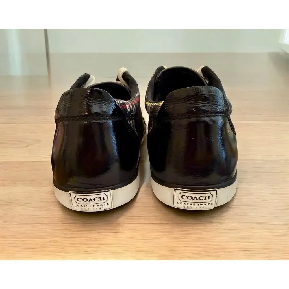 Y2K Coach A1070 Barrett Signature Tartan Low Top Sneaker Size 8.5B